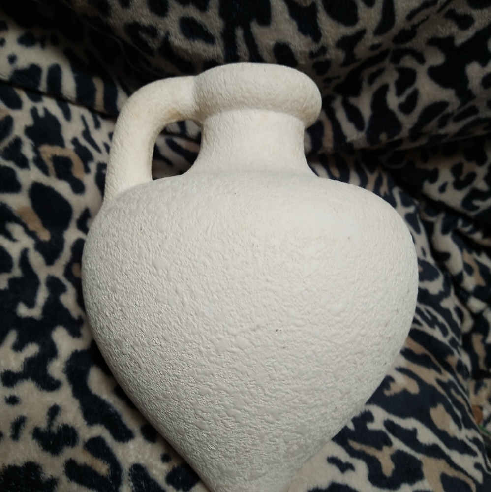 80s Plaster Finish Jug Vase